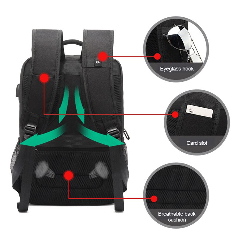 COOLBELL Men's Business Backpack Outdoor Anti-theft Brush Laptop Bag Dry Wet Separation Waterproof Student Schoollbag Bagpack