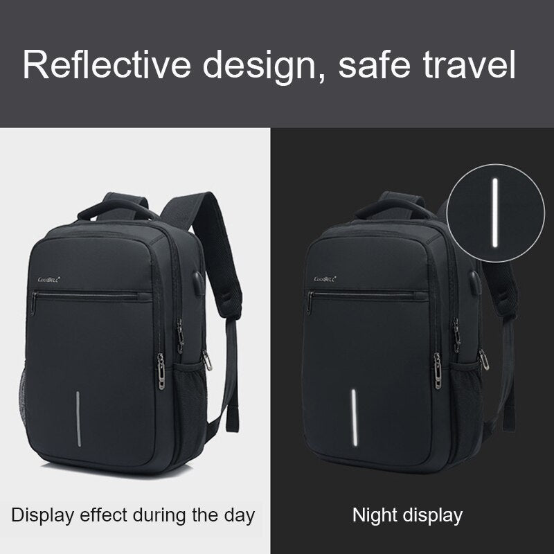 COOLBELL Men's Business Backpack Outdoor Anti-theft Brush Laptop Bag Dry Wet Separation Waterproof Student Schoollbag Bagpack