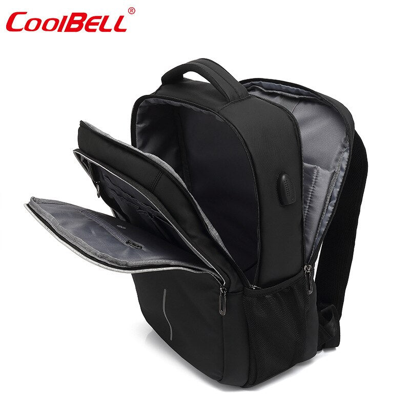 COOLBELL Men's Business Backpack Outdoor Anti-theft Brush Laptop Bag Dry Wet Separation Waterproof Student Schoollbag Bagpack