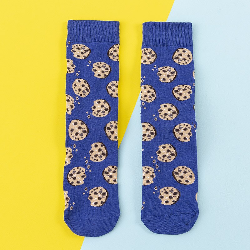 Women Socks Funny Cute Cartoon Fruits Banana Avocado Lemon Egg Cookie Donuts Food Happy Japanese Harajuku skateboard Socks