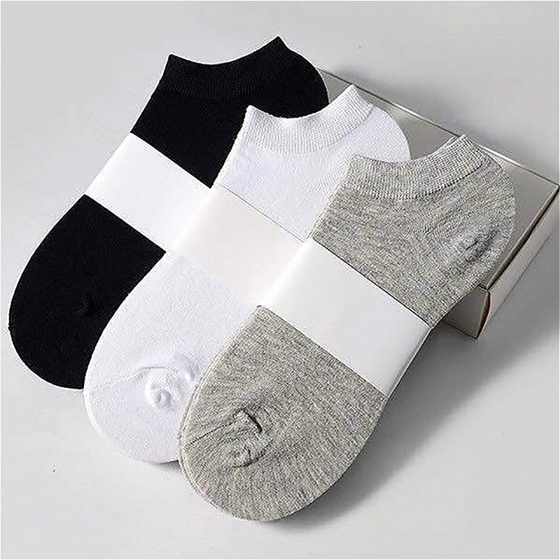 1 Pair Solid Color Cotton Socks Black White Grey Male Female Summer Breathable Comfortable Sports Boat Ankle Socks Low Cut Men