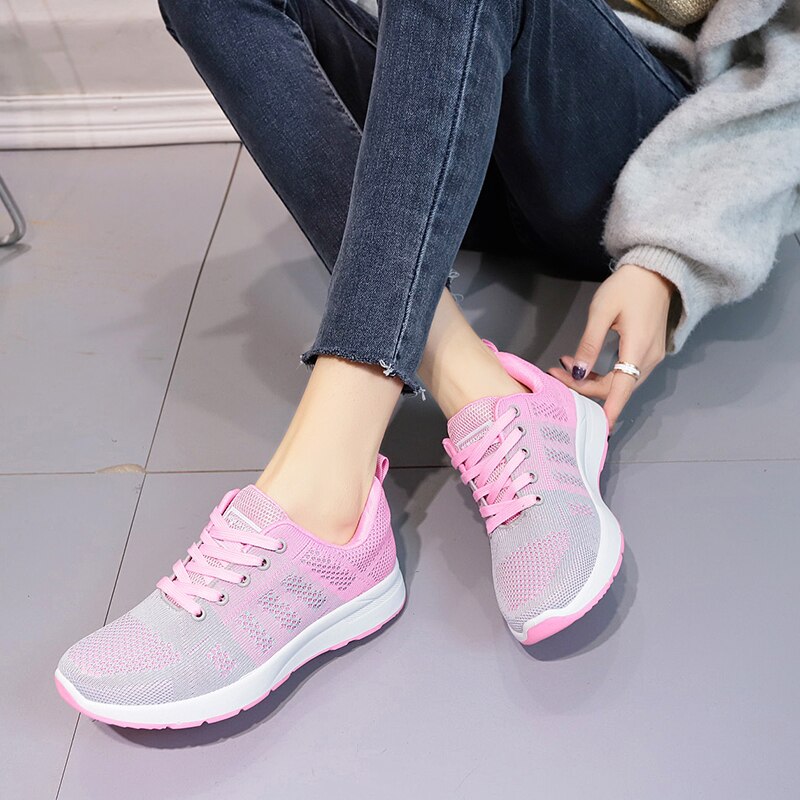 2022 New Sneakers Women Shoes Flats Casual Sport Shoe Woman Lace-Up Spring Summer Mesh Light Breathable Zapatillas Nike Mujer