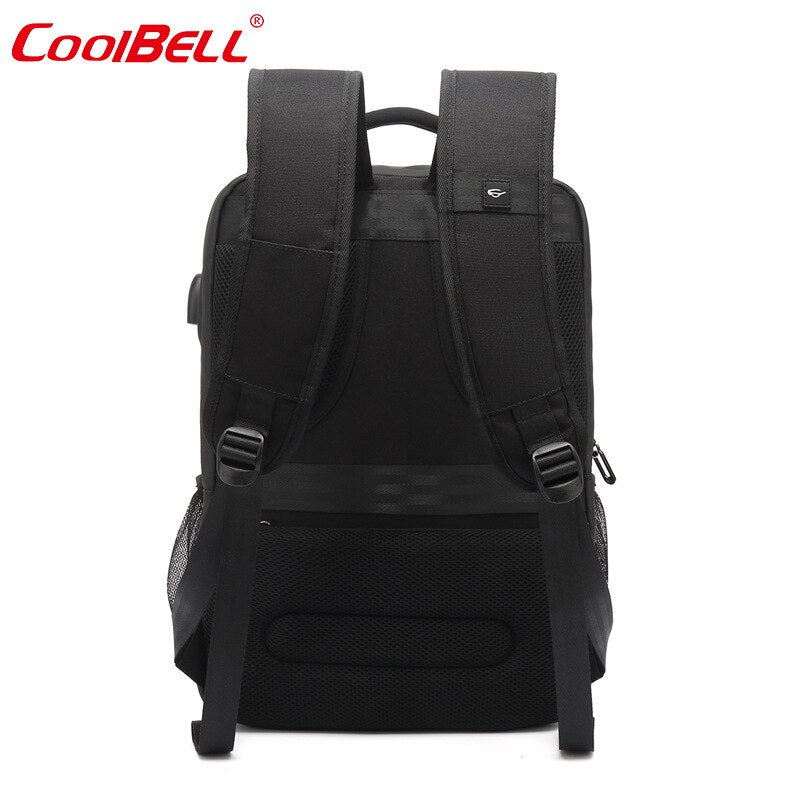 COOLBELL Men's Business Backpack Outdoor Anti-theft Brush Laptop Bag Dry Wet Separation Waterproof Student Schoollbag Bagpack