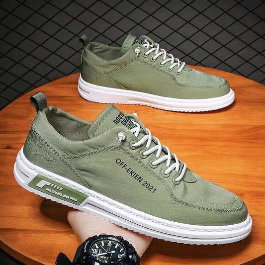 Canvas Shoes Men Sneakers Casual Breathable Walking Flats Lace-up Skateboard Trainers Fashion Lightweight Man Vulacnized Shoes