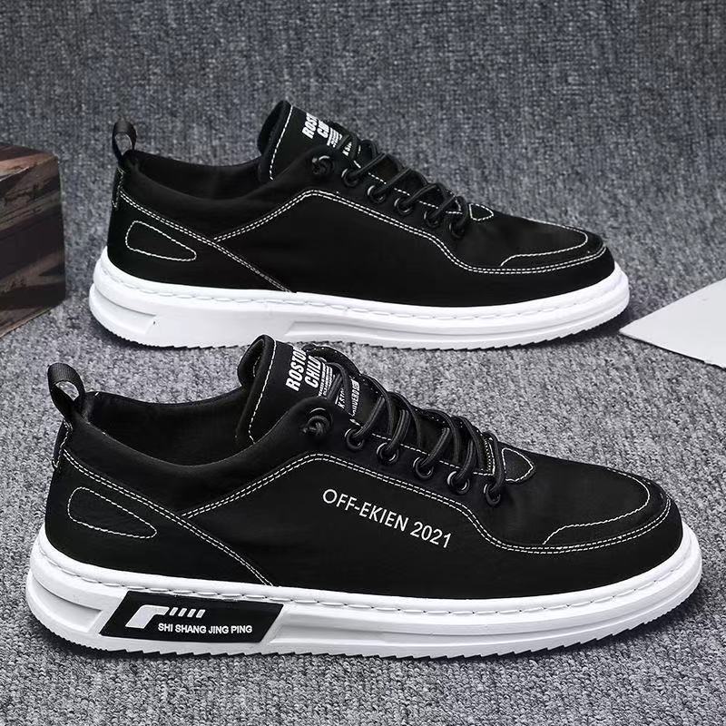 Canvas Shoes Men Sneakers Casual Breathable Walking Flats Lace-up Skateboard Trainers Fashion Lightweight Man Vulacnized Shoes