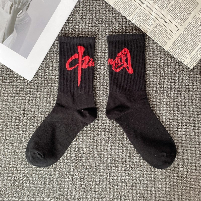 High quality male Korean version European American street long tube cotton socks female hip-hop sports ins tide basketball socks