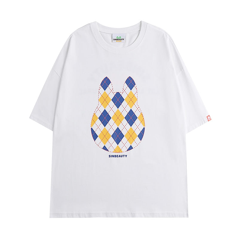 SINBEAUTY Woman Short Sleev Simple Design Double Sided Printing Lovers Fashion Cotton Casual Short Sleeve Round Neck T-shirt