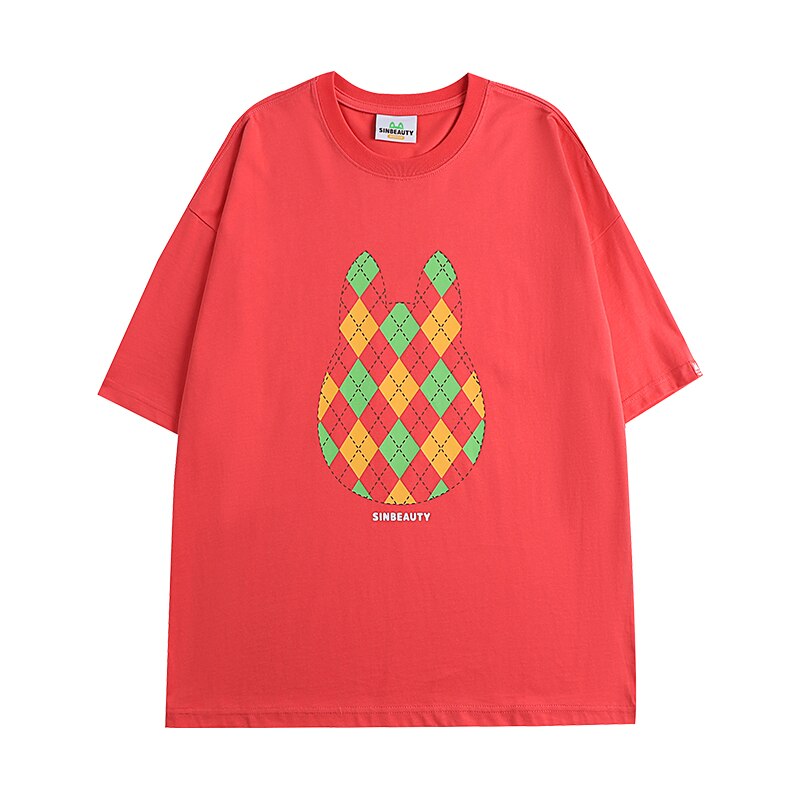 SINBEAUTY Woman Short Sleev Simple Design Double Sided Printing Lovers Fashion Cotton Casual Short Sleeve Round Neck T-shirt