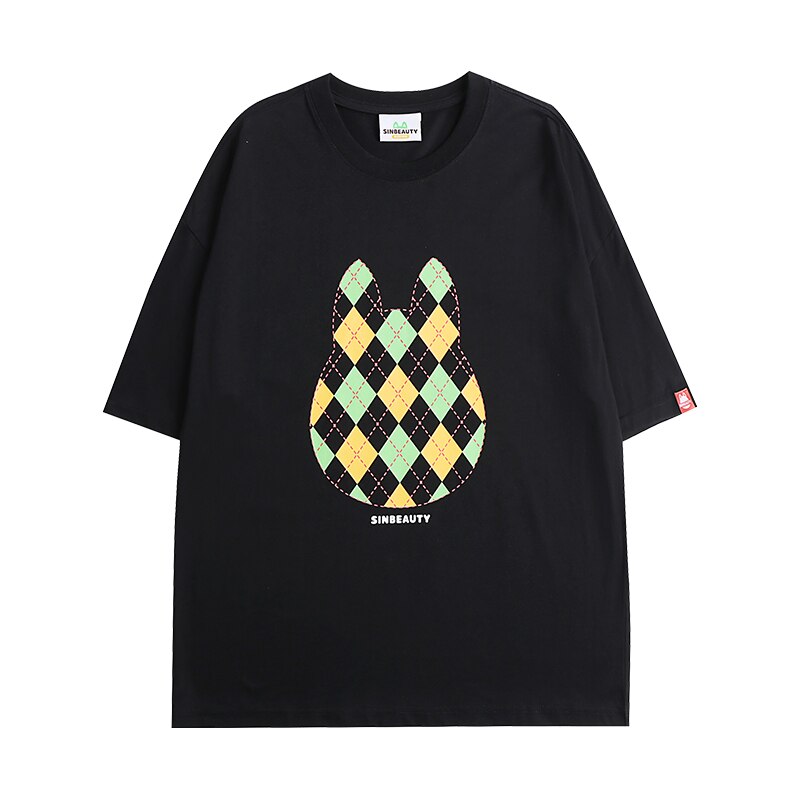 SINBEAUTY Woman Short Sleev Simple Design Double Sided Printing Lovers Fashion Cotton Casual Short Sleeve Round Neck T-shirt