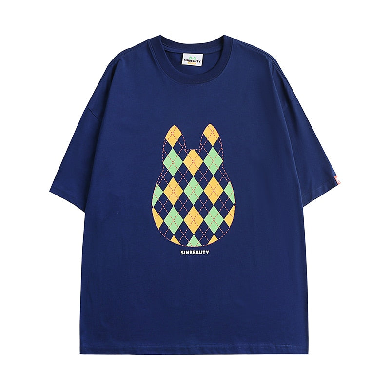 SINBEAUTY Woman Short Sleev Simple Design Double Sided Printing Lovers Fashion Cotton Casual Short Sleeve Round Neck T-shirt